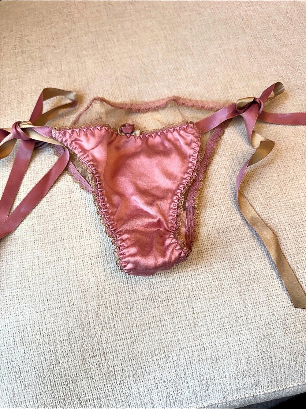 Agent Provocateur Silk Ribbon Tie Side Brief Pink Panties